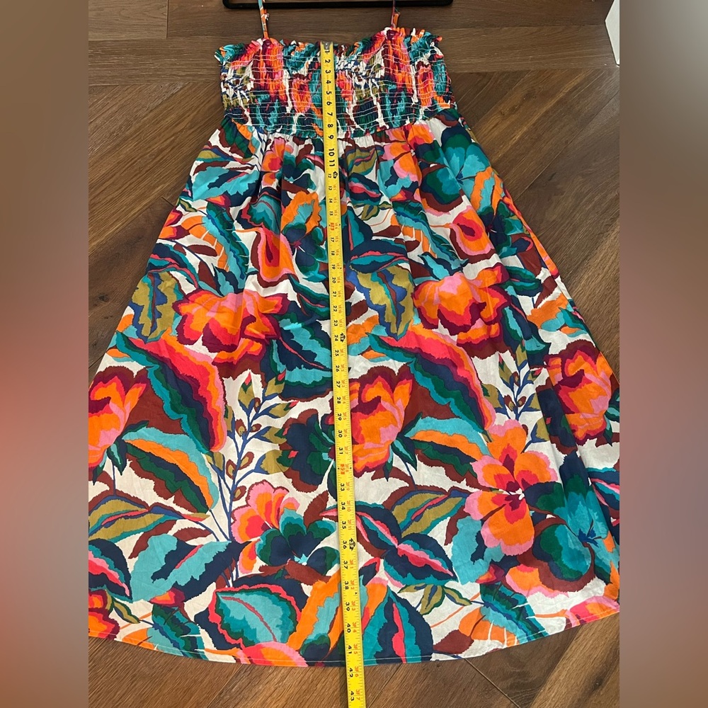 Maurices Multicolor Floral Leaf Midi Dress- Teal, Orange, Pink, Blue - Picture 5 of 5